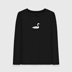 Лонгслив хлопковый женский Minimal goose, цвет: черный