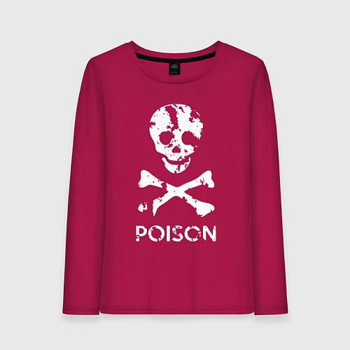 Женский лонгслив Poison sign / Маджента – фото 1