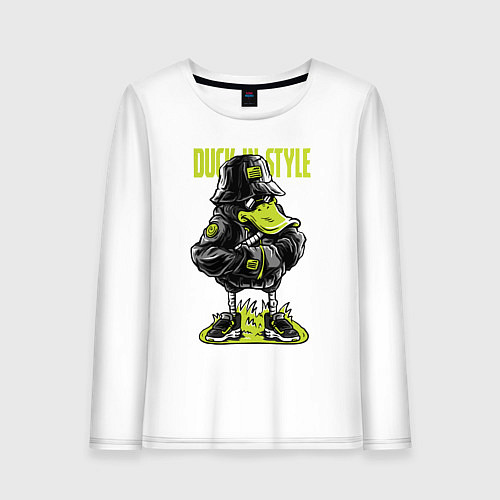 Женский лонгслив Duck in style / Белый – фото 1