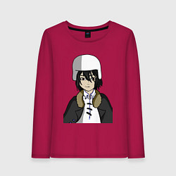 Лонгслив хлопковый женский Достоевский, цвет: маджента