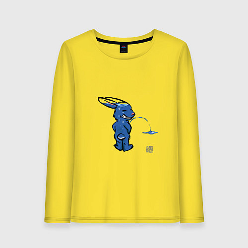 Женский лонгслив Я вам покажу год Водяного Кролика / Желтый – фото 1