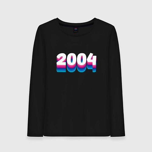 Женский лонгслив Made in 2004 vintage art / Черный – фото 1