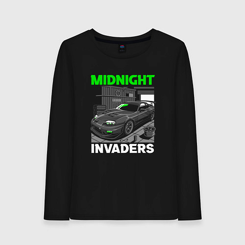 Женский лонгслив Midnight inviders - Toyota Supra / Черный – фото 1