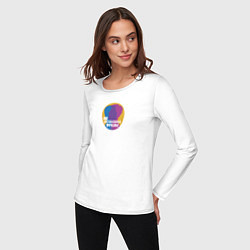 Лонгслив хлопковый женский Не договаривая фразы, цвет: белый — фото 2