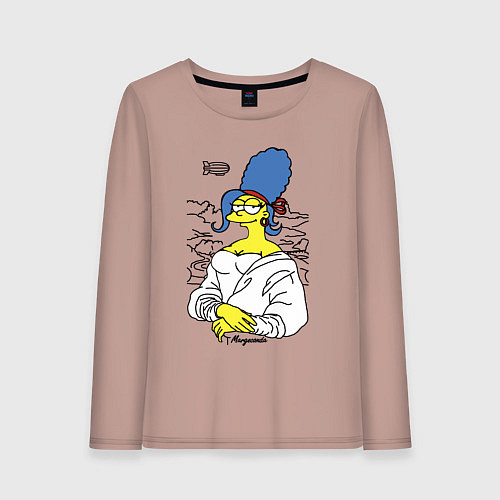 Женский лонгслив Margeconda - collaboration Мардж Джоконда / Пыльно-розовый – фото 1