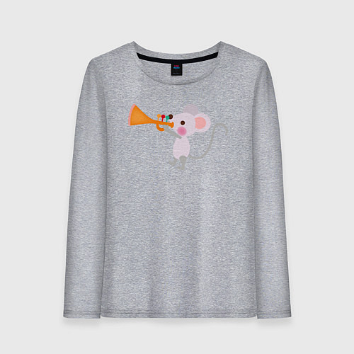 Женский лонгслив Мышонок-трубач / Меланж – фото 1