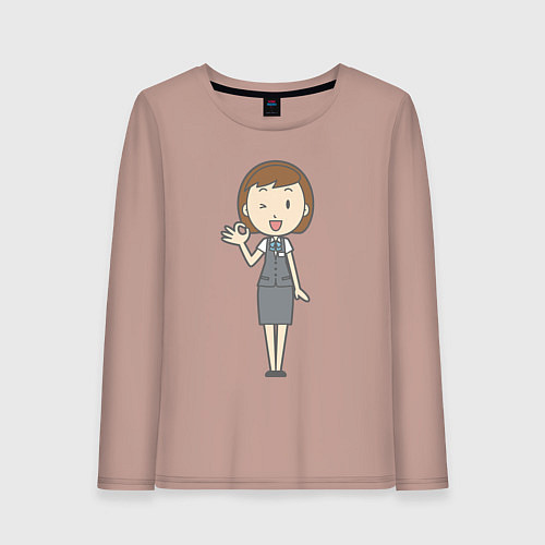 Женский лонгслив Офисная леди согласна / Пыльно-розовый – фото 1