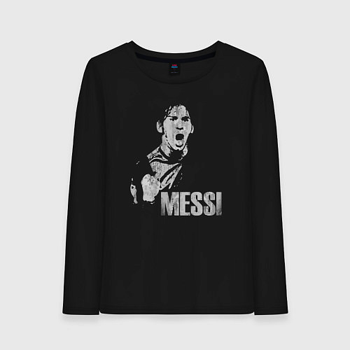 Женский лонгслив Leo Messi scream / Черный – фото 1