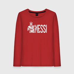 Лонгслив хлопковый женский Football Messi, цвет: красный