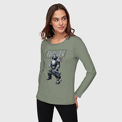 Лонгслив хлопковый женский Fallout 4 - Ultracite Power Armor, цвет: авокадо — фото 2