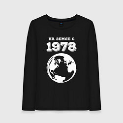 Лонгслив хлопковый женский На Земле с 1978 с краской на темном, цвет: черный