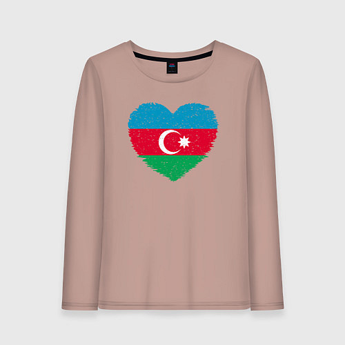 Женский лонгслив Сердце Азербайджана / Пыльно-розовый – фото 1