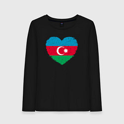 Лонгслив хлопковый женский Сердце Азербайджана, цвет: черный