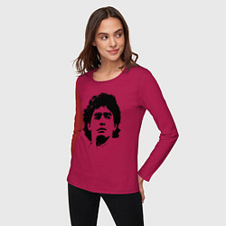 Лонгслив хлопковый женский Face Maradona, цвет: маджента — фото 2