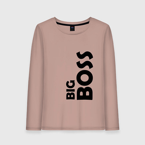 Женский лонгслив BIG BOSS - темная / Пыльно-розовый – фото 1