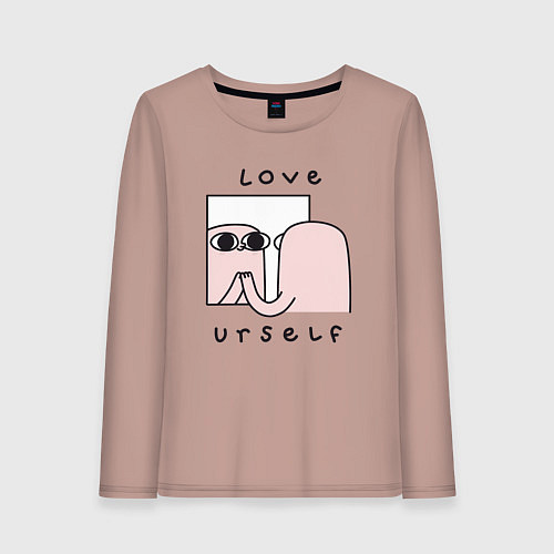 Женский лонгслив Ketnipz - love urself / Пыльно-розовый – фото 1