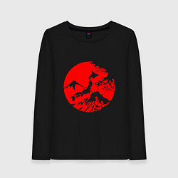Женский лонгслив Флаг Японии - красное солнце