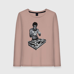 Лонгслив хлопковый женский DJ Bruce Lee, цвет: пыльно-розовый