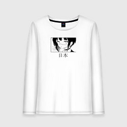 Лонгслив хлопковый женский Анимашка, цвет: белый