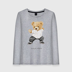 Лонгслив хлопковый женский Kung fu master, цвет: меланж