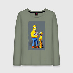 Женский лонгслив Homer Simpson and cats - нейросеть арт