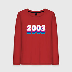 Лонгслив хлопковый женский Made in 2003 vintage art, цвет: красный