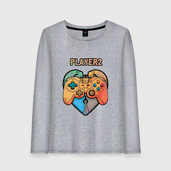 Лонгслив хлопковый женский Player 2, цвет: меланж