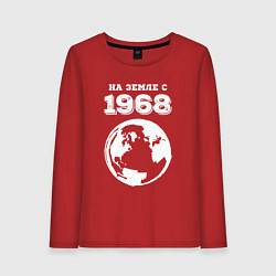 Лонгслив хлопковый женский На Земле с 1968 с краской на темном, цвет: красный