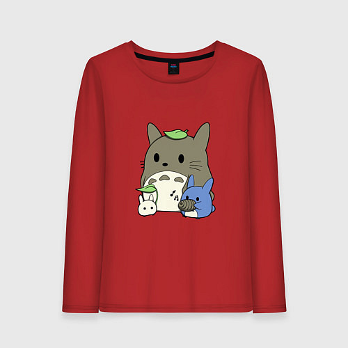 Женский лонгслив Семейка Тоторо / Красный – фото 1