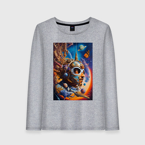 Женский лонгслив Сальвадор Дали в космосе / Меланж – фото 1