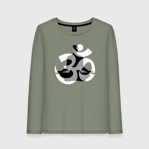 Женский лонгслив Йога медитация на ОМ / Авокадо – фото 1