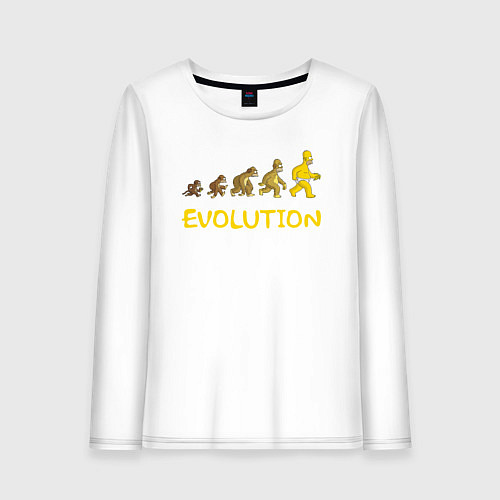 Женский лонгслив Эволюция Гомера / Белый – фото 1