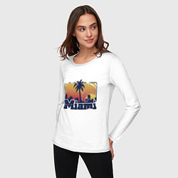 Лонгслив хлопковый женский Beach of Miami, цвет: белый — фото 2