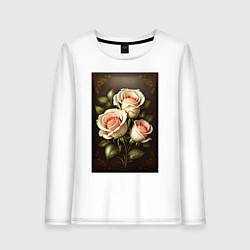 Женский лонгслив Белые розы