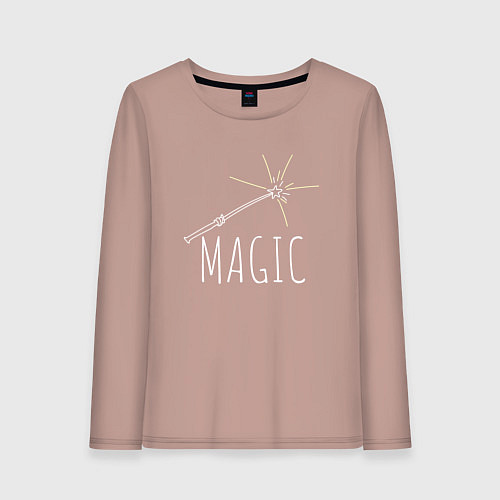 Женский лонгслив Magic надпись и волшебная палка / Пыльно-розовый – фото 1