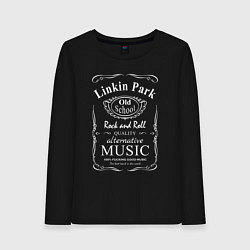 Лонгслив хлопковый женский Linkin Park в стиле Jack Daniels, цвет: черный