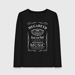 Лонгслив хлопковый женский Megadeth в стиле Jack Daniels, цвет: черный