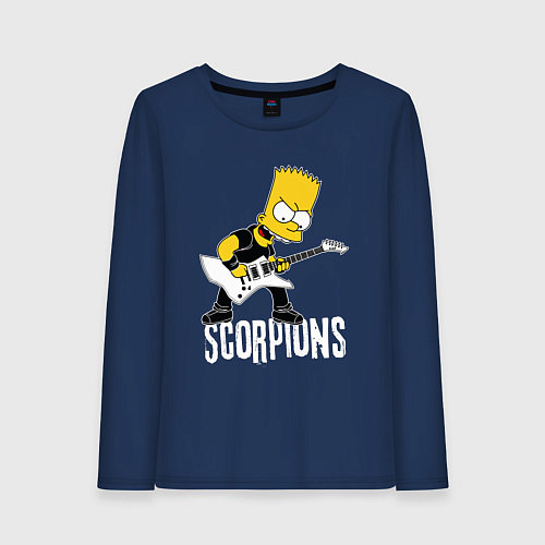 Женский лонгслив Scorpions Барт Симпсон рокер / Тёмно-синий – фото 1