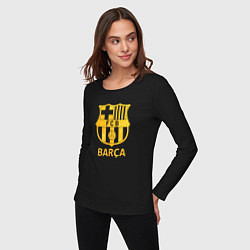 Лонгслив хлопковый женский Барселона золотой, цвет: черный — фото 2