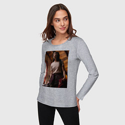 Лонгслив хлопковый женский Шершни Шона, цвет: меланж — фото 2