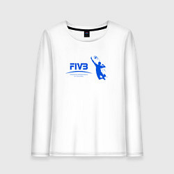 Лонгслив хлопковый женский FIVB, цвет: белый