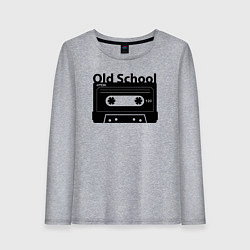 Лонгслив хлопковый женский Old school music, цвет: меланж