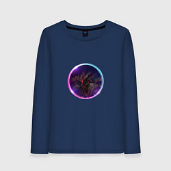 Лонгслив хлопковый женский Shadow Fiend x, цвет: тёмно-синий