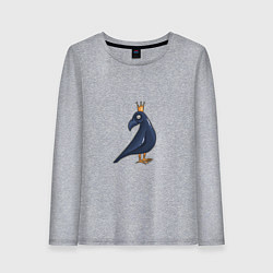 Лонгслив хлопковый женский Ворона в короне, цвет: меланж