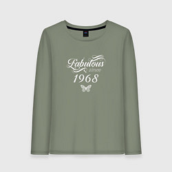 Лонгслив хлопковый женский Fabulous since 1968, цвет: авокадо