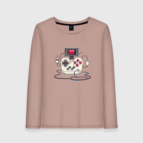 Женский лонгслив Gamer joystick / Пыльно-розовый – фото 1