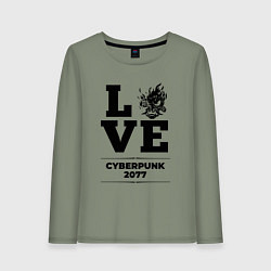 Лонгслив хлопковый женский Cyberpunk 2077 love classic, цвет: авокадо