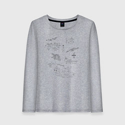 Лонгслив хлопковый женский Математик, цвет: меланж