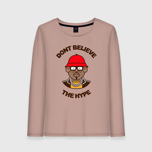 Женский лонгслив Dont believe the hype / Пыльно-розовый – фото 1