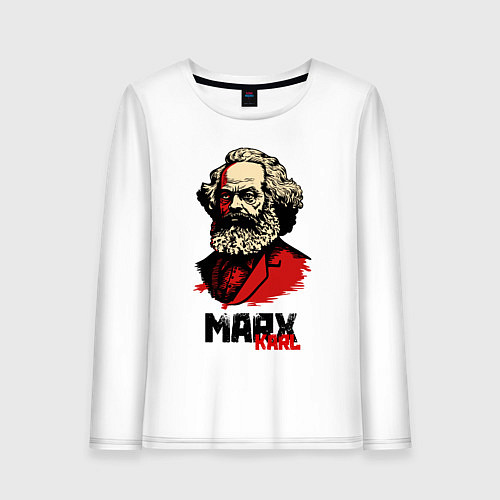 Женский лонгслив Karl Marx - 3 цвета / Белый – фото 1